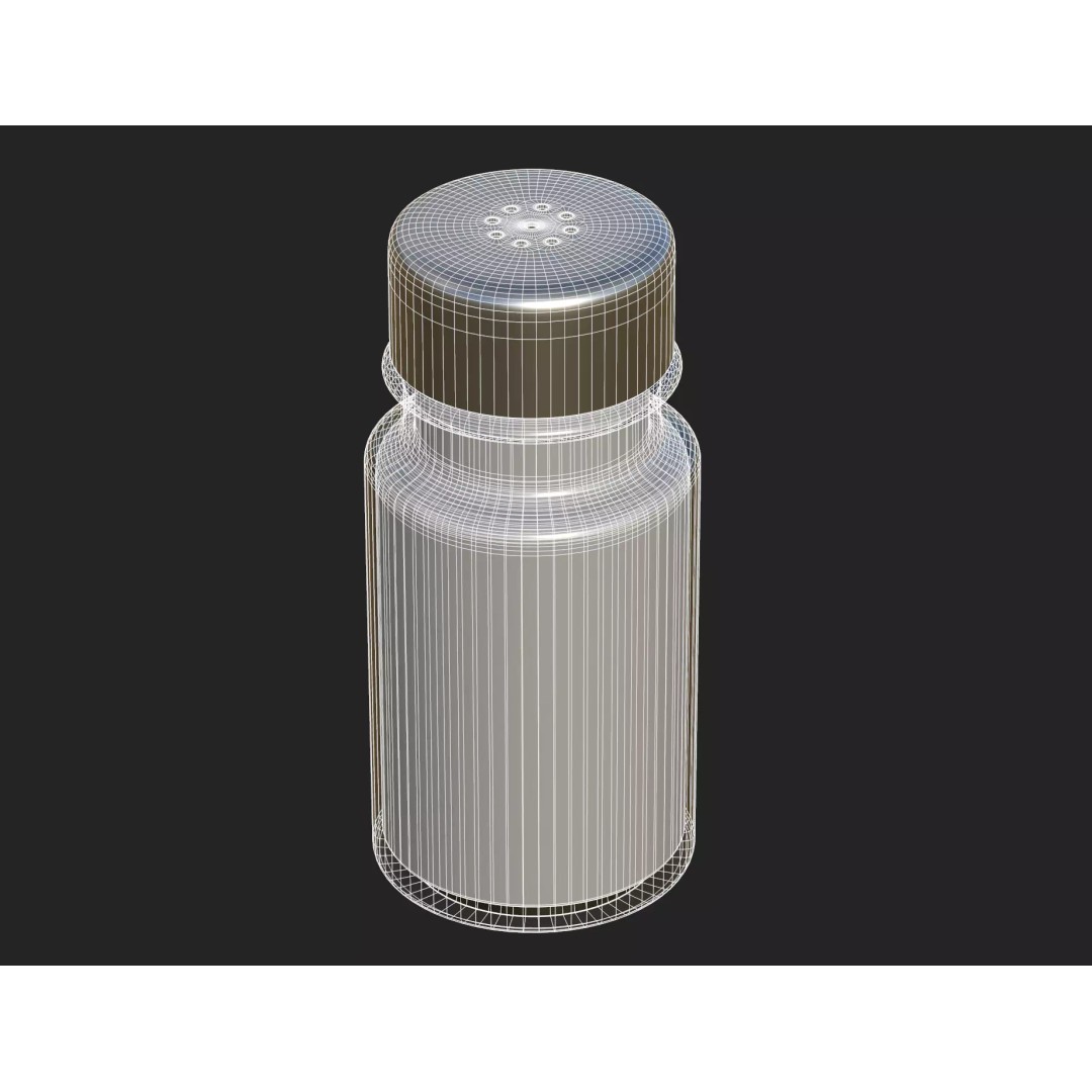 Salt Shaker 3D Model – Low Poly Game Ready Kitchenware, FBX, OBJ - View 12