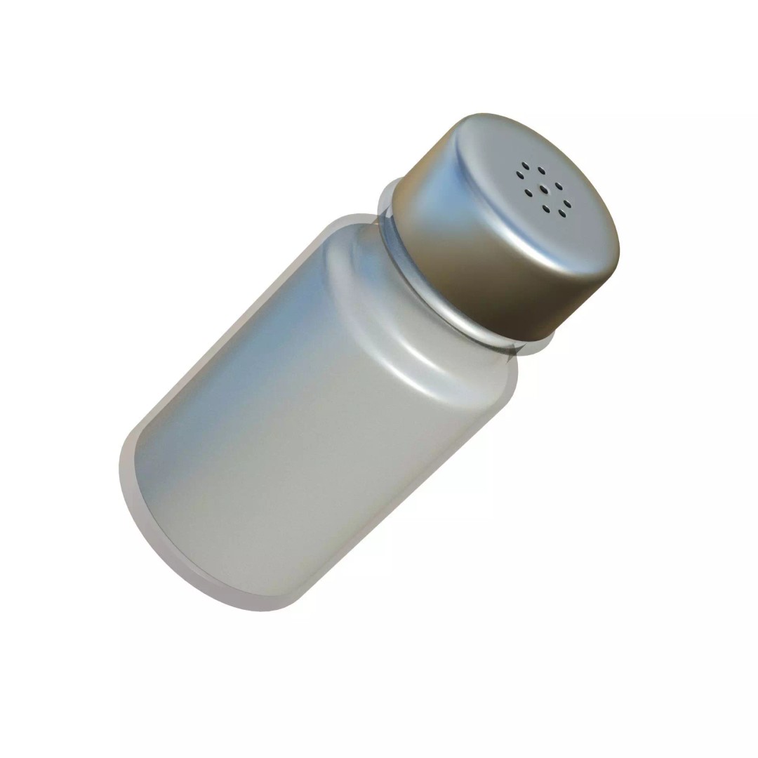 Salt Shaker 3D Model – Low Poly Game Ready Kitchenware, FBX, OBJ - View 8