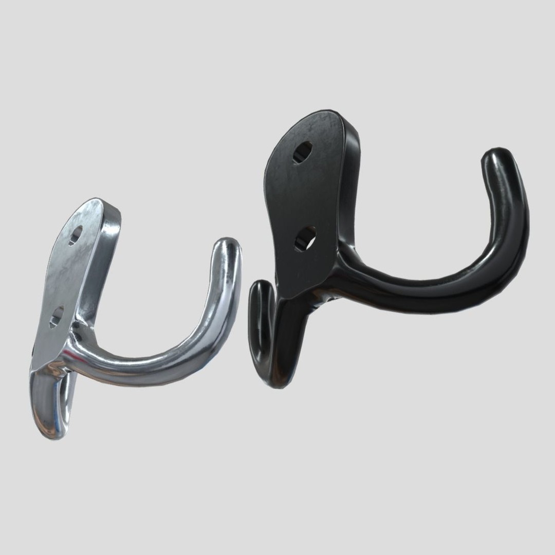 Coat Hook 3D Model – Low Poly Household Tool, PBR Textures, FBX - View 10