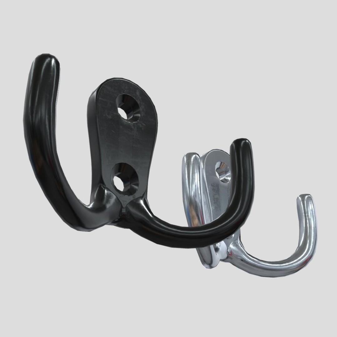 Coat Hook 3D Model – Low Poly Household Tool, PBR Textures, FBX - View 12