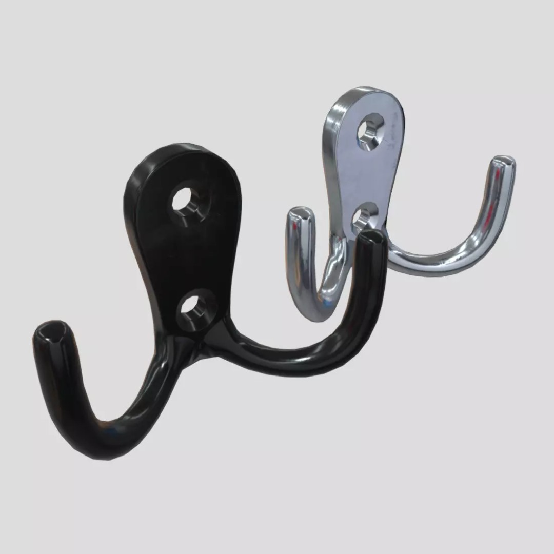 Coat Hook 3D Model – Low Poly Household Tool, PBR Textures, FBX - View 2