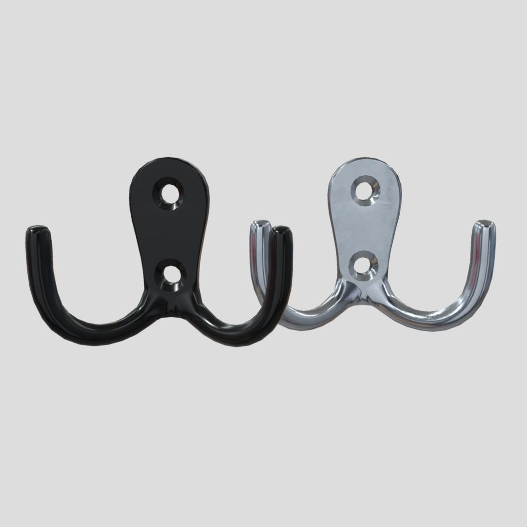 Coat Hook 3D Model – Low Poly Household Tool, PBR Textures, FBX - View 4