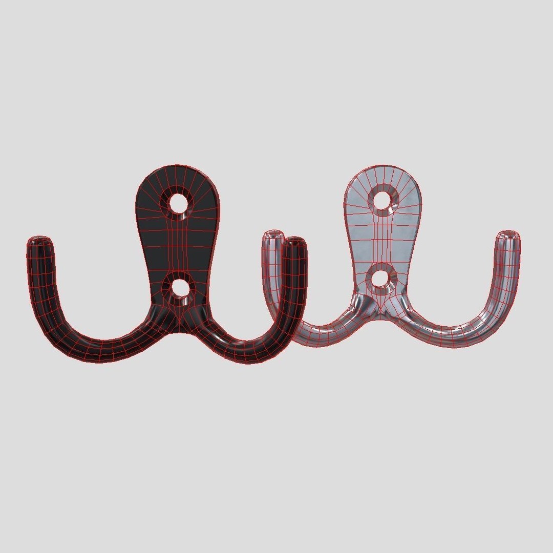 Coat Hook 3D Model – Low Poly Household Tool, PBR Textures, FBX - View 5
