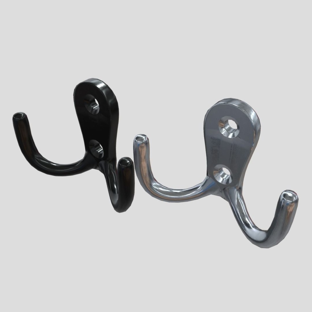 Coat Hook 3D Model – Low Poly Household Tool, PBR Textures, FBX - View 6