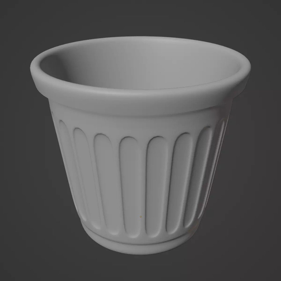 Plastic Flowerpot 3D Model – High Poly Game-Ready Asset, FBX, OBJ