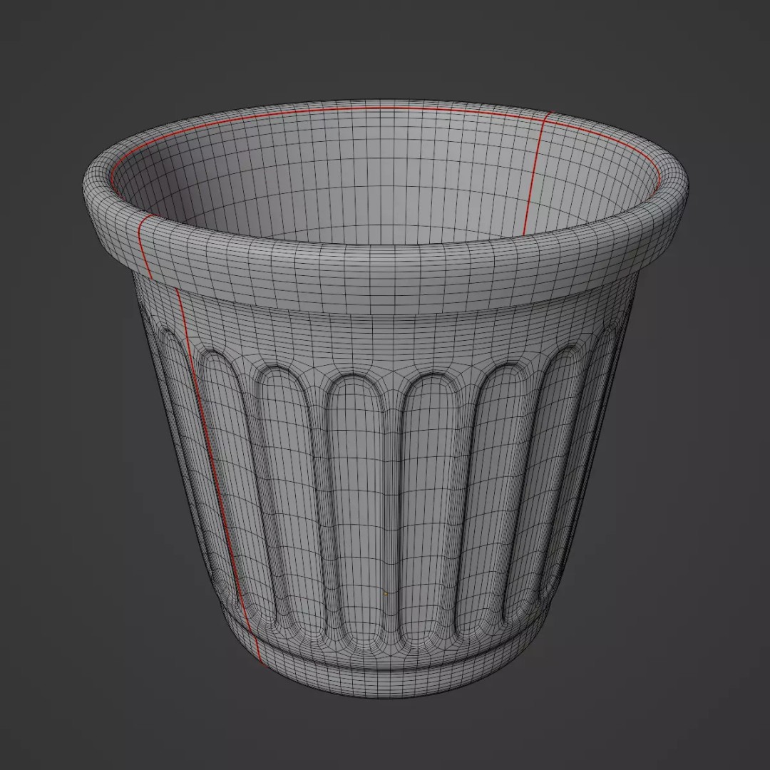 Plastic Flowerpot 3D Model – High Poly Game-Ready Asset, FBX, OBJ - View 21