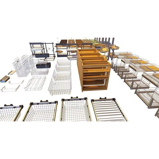 Furniture Fittings Mega Pack 3D Model – Mechanisms for Interior Design - View 3