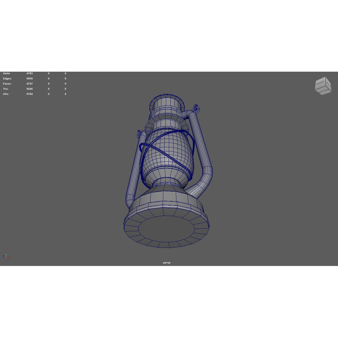 Old Lamp 3D Model – Vintage Low-Poly Lighting Asset, FBX - View 10
