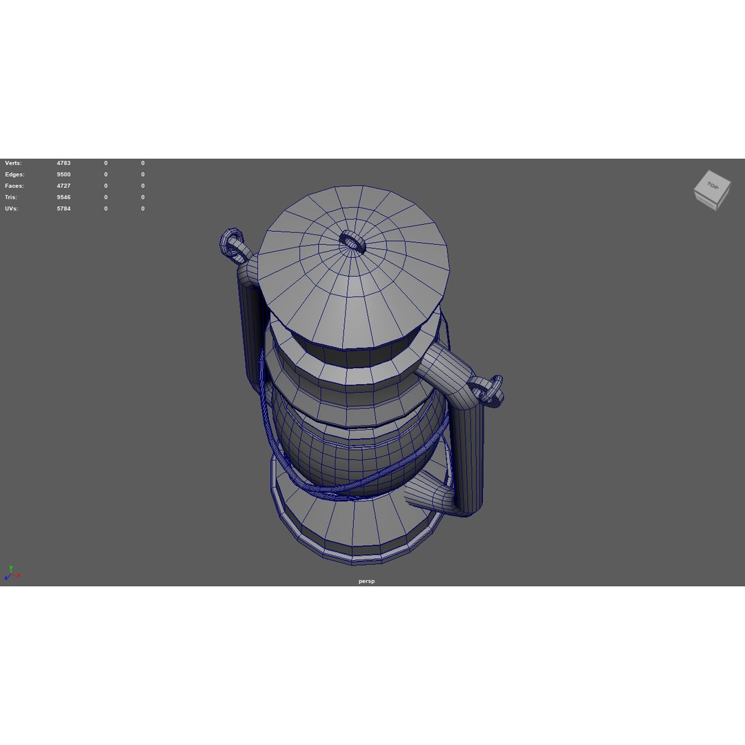 Old Lamp 3D Model – Vintage Low-Poly Lighting Asset, FBX - View 11