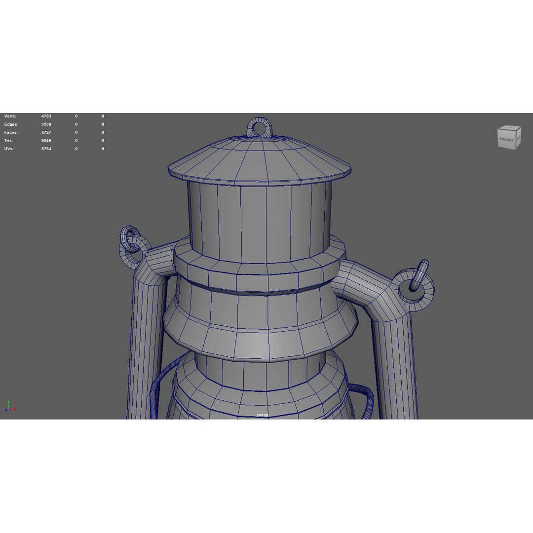 Old Lamp 3D Model – Vintage Low-Poly Lighting Asset, FBX - View 12