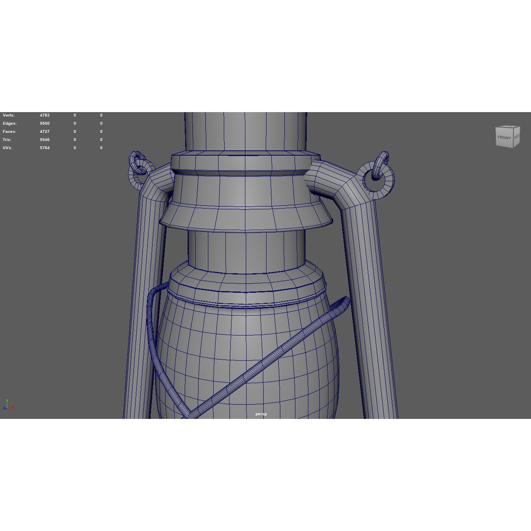 Old Lamp 3D Model – Vintage Low-Poly Lighting Asset, FBX - View 13