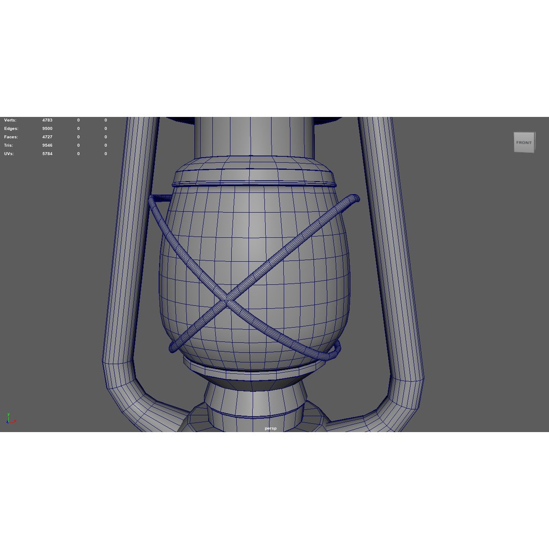 Old Lamp 3D Model – Vintage Low-Poly Lighting Asset, FBX - View 14