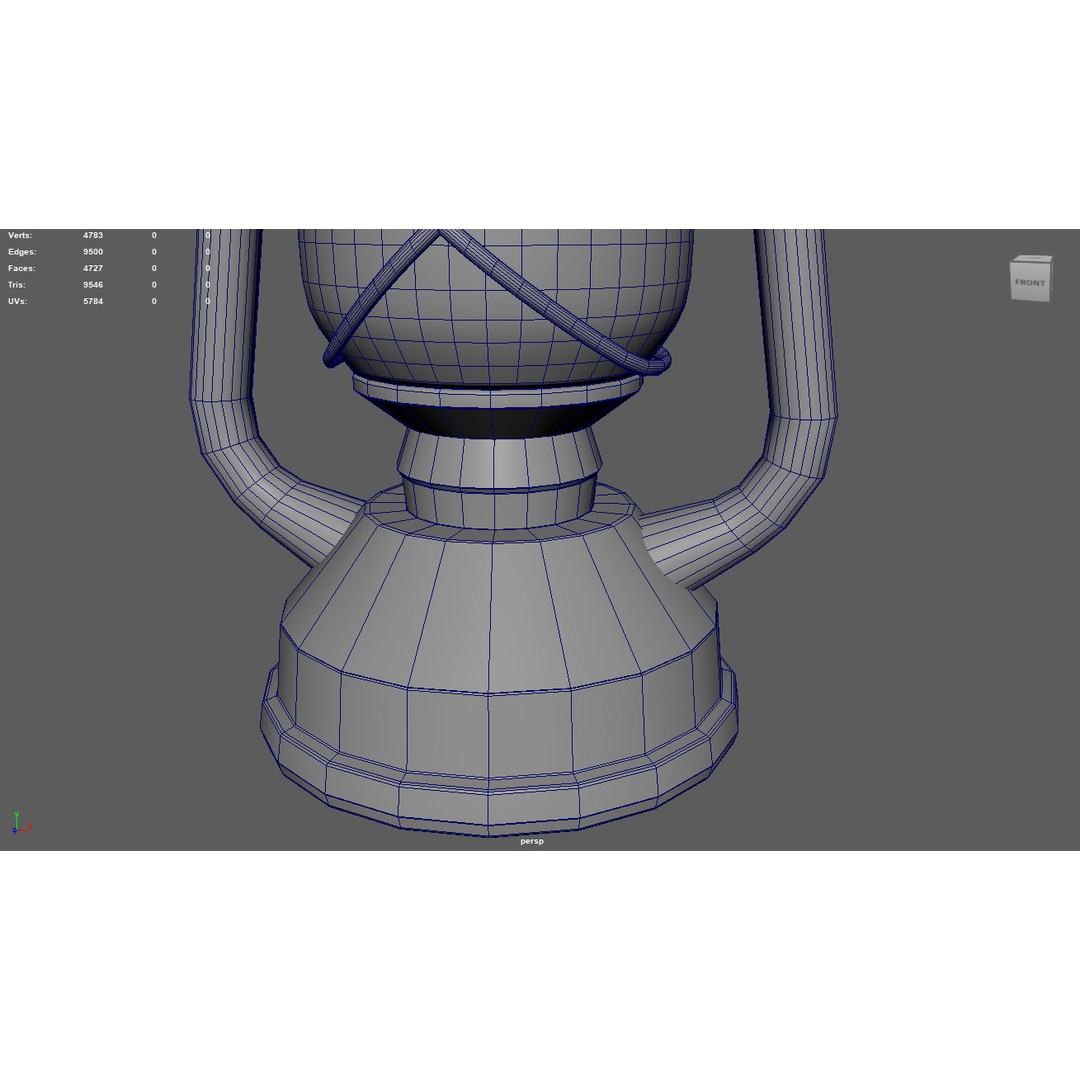 Old Lamp 3D Model – Vintage Low-Poly Lighting Asset, FBX - View 15