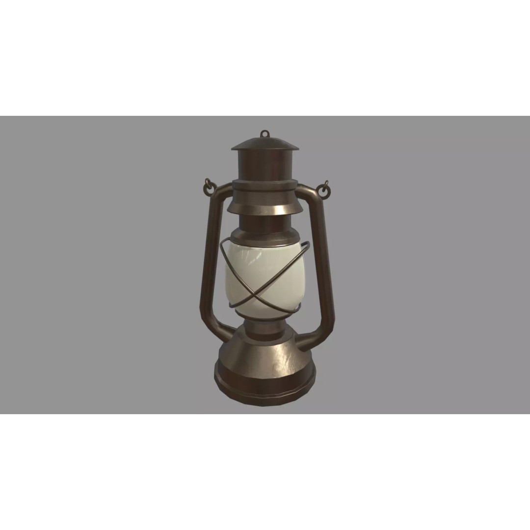 Old Lamp 3D Model – Vintage Low-Poly Lighting Asset, FBX - View 2