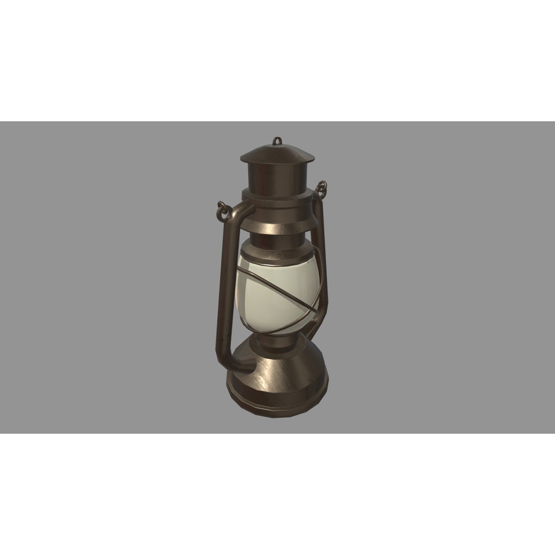 Old Lamp 3D Model – Vintage Low-Poly Lighting Asset, FBX - View 3