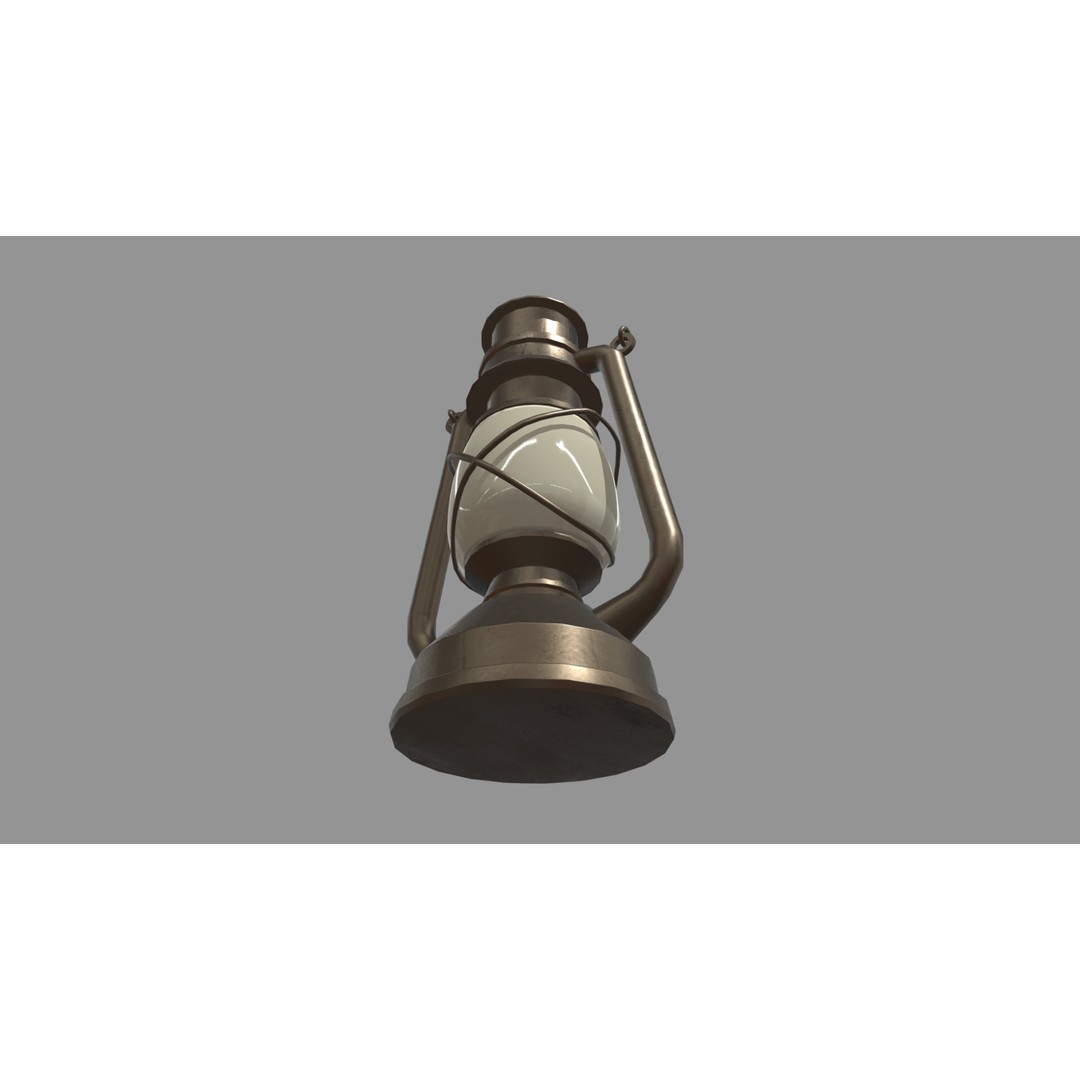 Old Lamp 3D Model – Vintage Low-Poly Lighting Asset, FBX - View 4