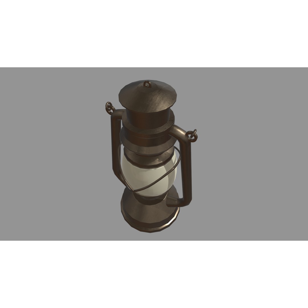 Old Lamp 3D Model – Vintage Low-Poly Lighting Asset, FBX - View 5