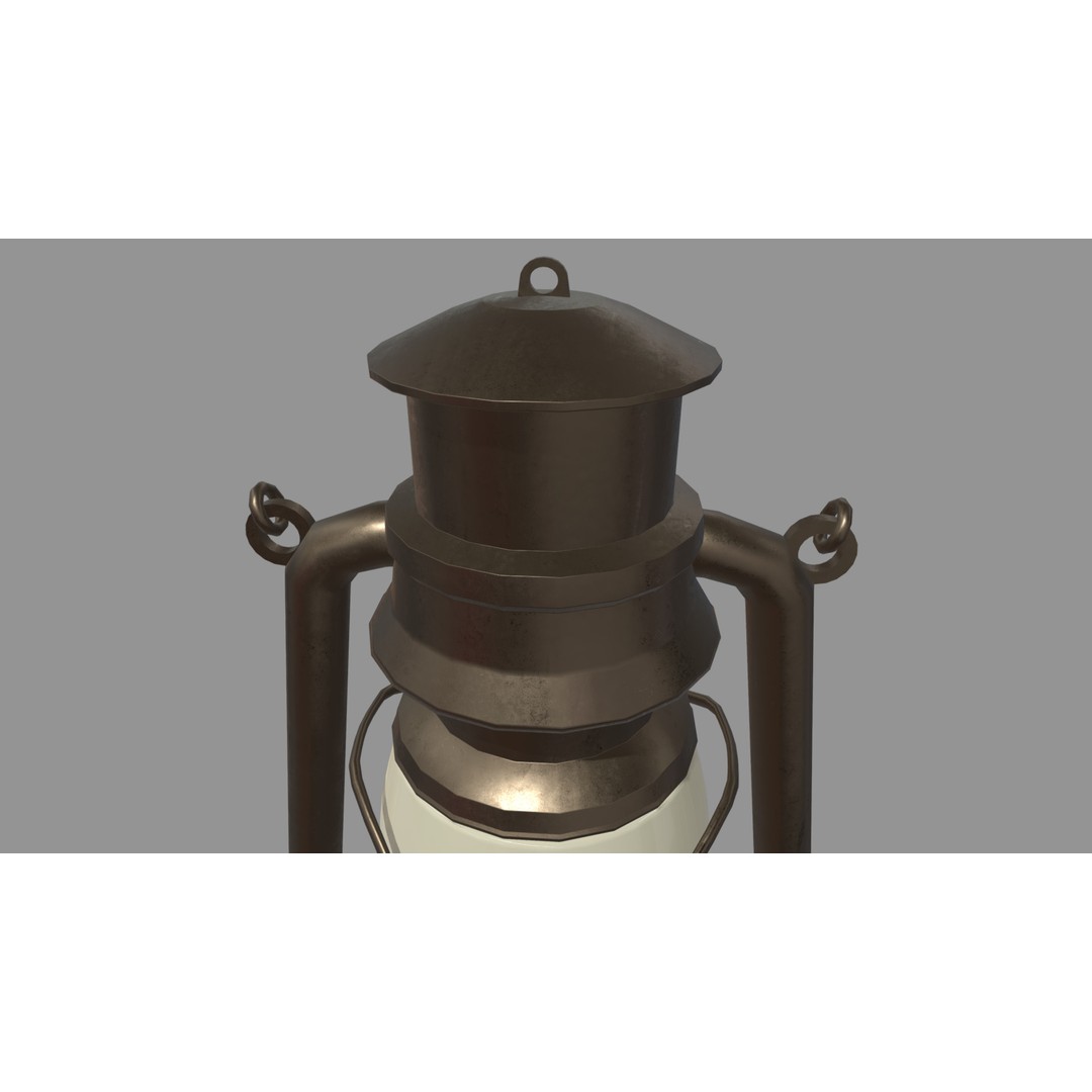 Old Lamp 3D Model – Vintage Low-Poly Lighting Asset, FBX - View 6