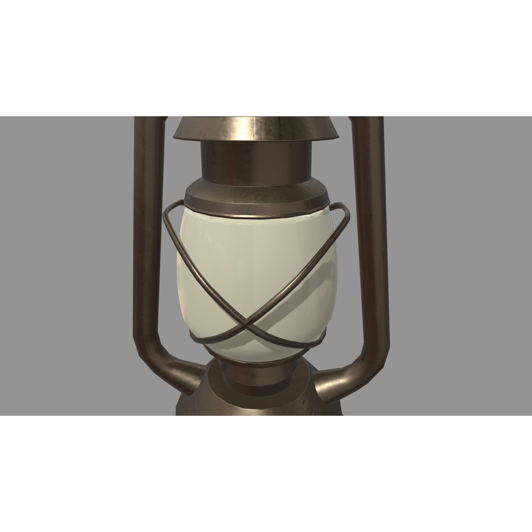 Old Lamp 3D Model – Vintage Low-Poly Lighting Asset, FBX - View 7