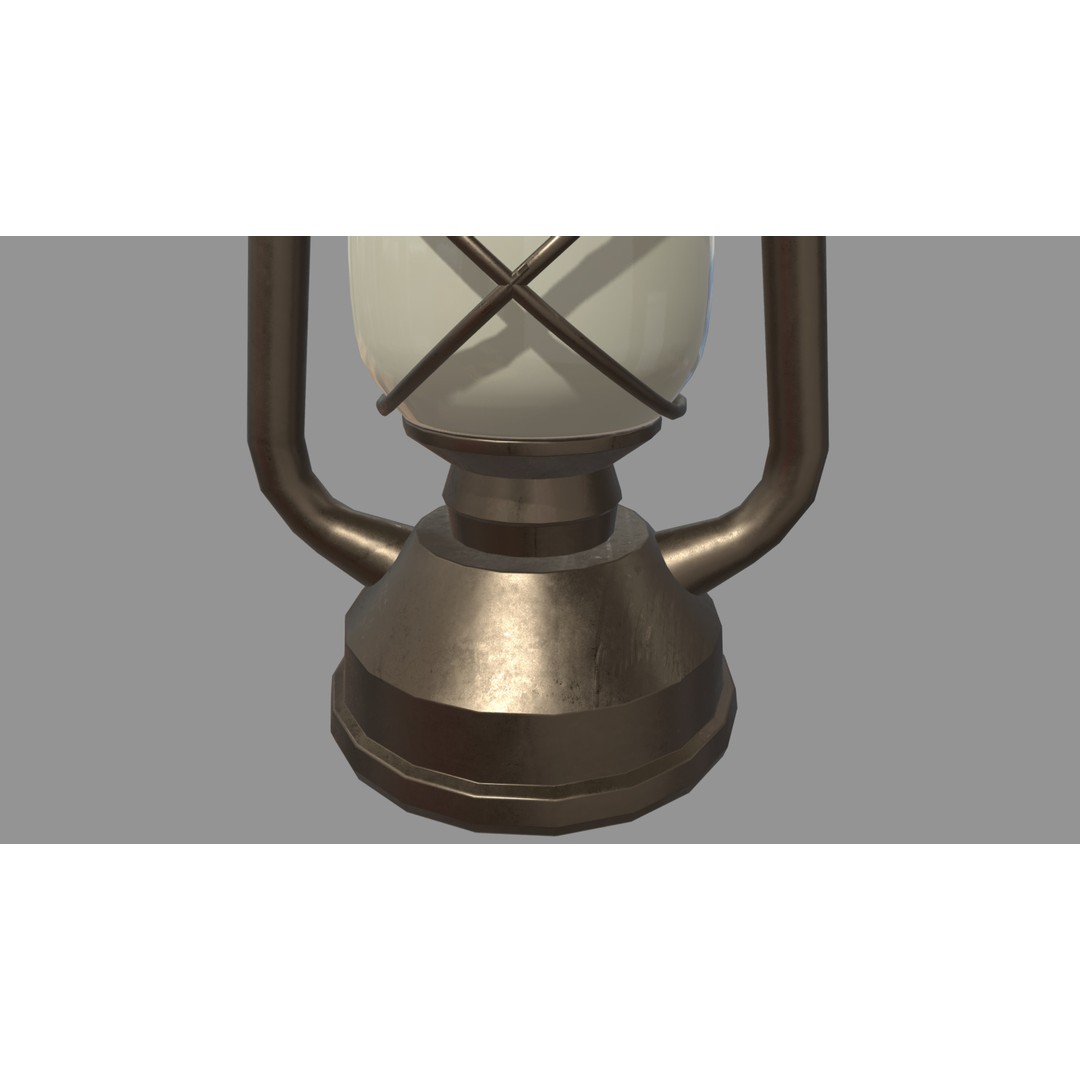 Old Lamp 3D Model – Vintage Low-Poly Lighting Asset, FBX - View 8