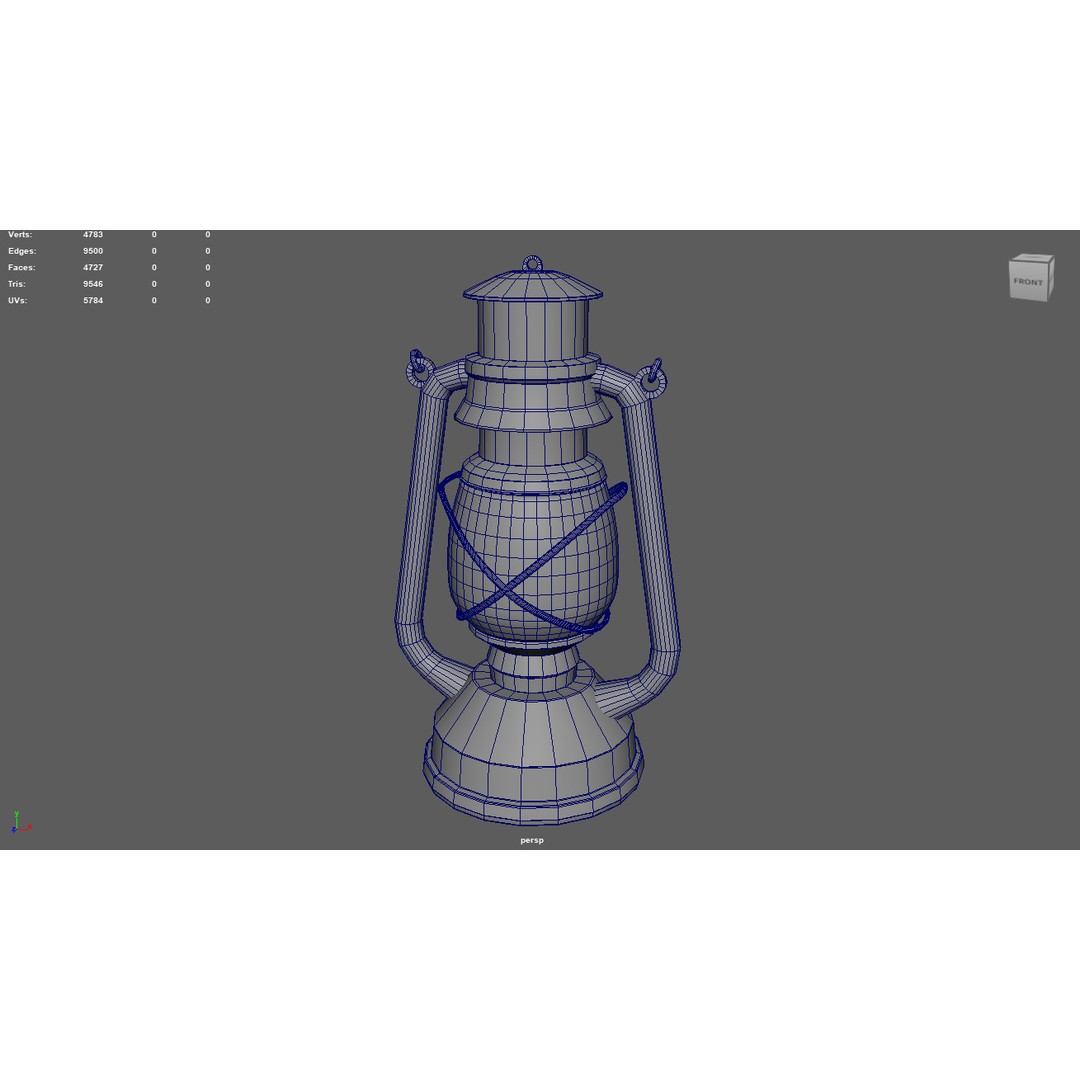 Old Lamp 3D Model – Vintage Low-Poly Lighting Asset, FBX - View 9