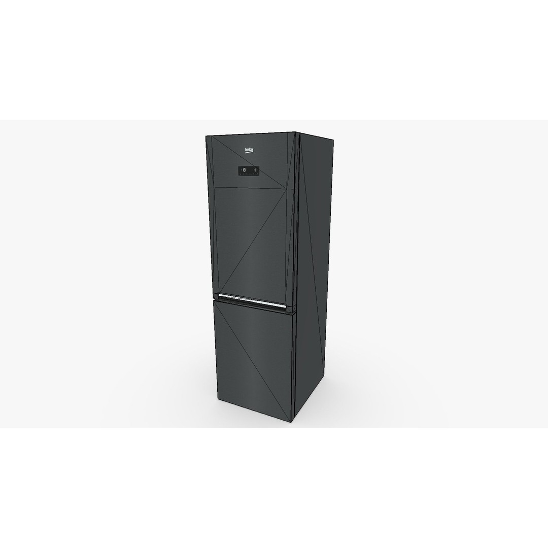 Beko RCNA366E40ZXBRN Fridge 3D Model – Low Poly PBR Game Asset, FBX