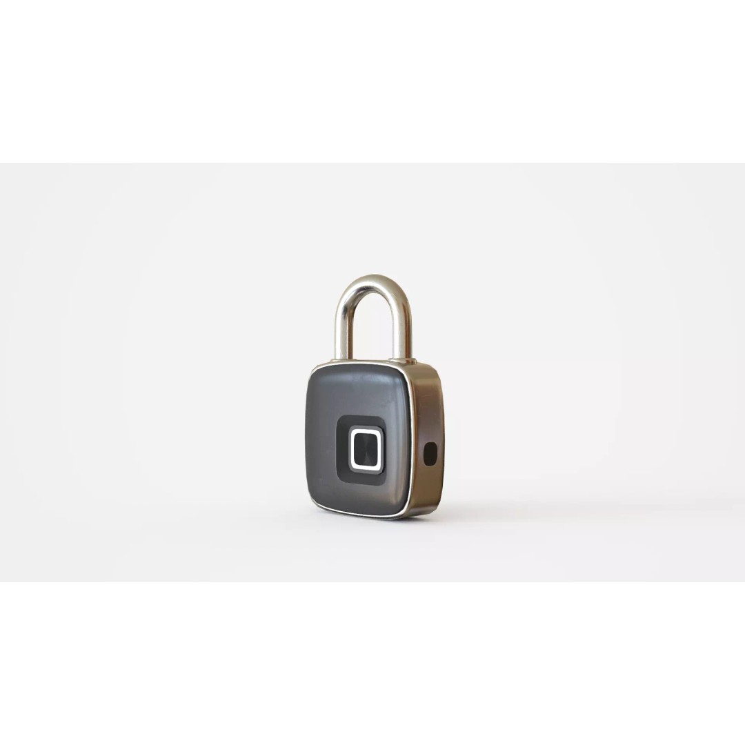 Smart Fingerprint Padlock 3D Model – Low Poly PBR Game Asset, FBX - View 2