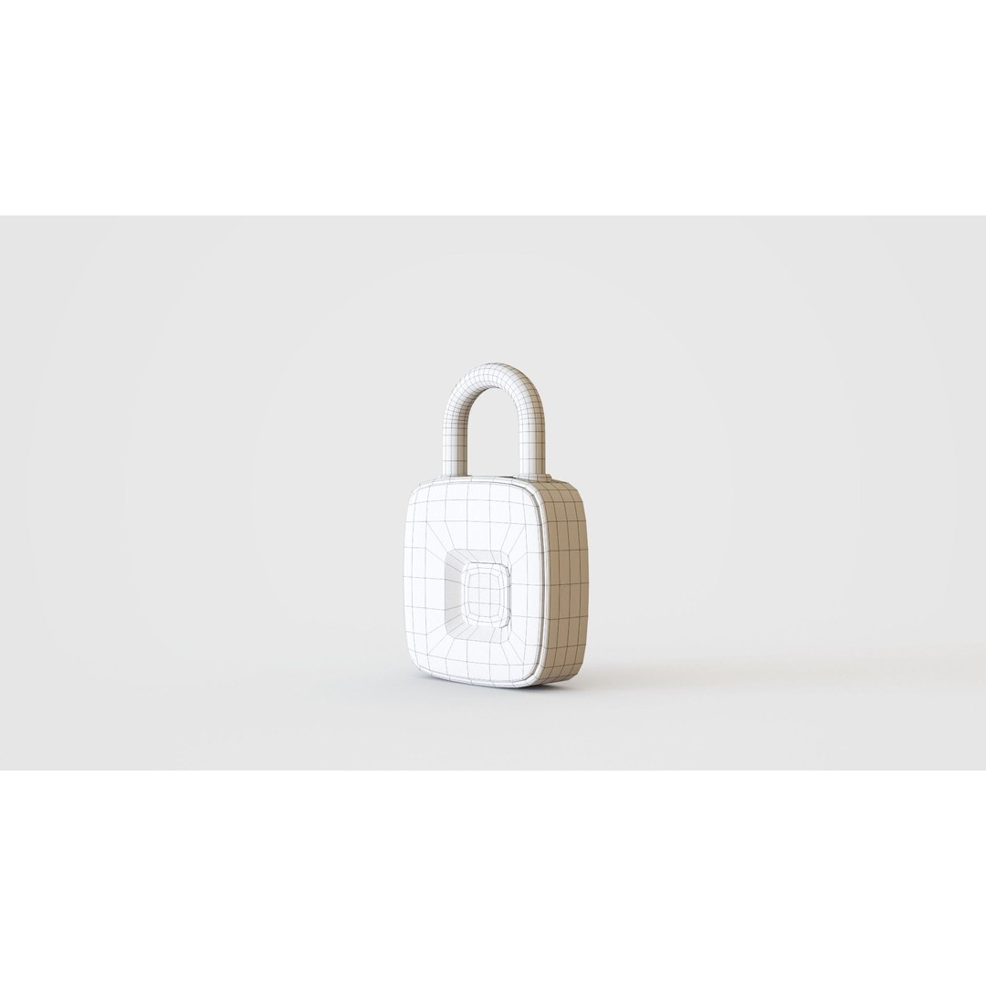 Smart Fingerprint Padlock 3D Model – Low Poly PBR Game Asset, FBX - View 3
