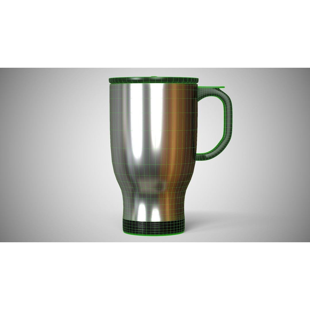 Travel Mug 3D Model – Low Poly PBR Kitchenware, FBX, OBJ - View 11