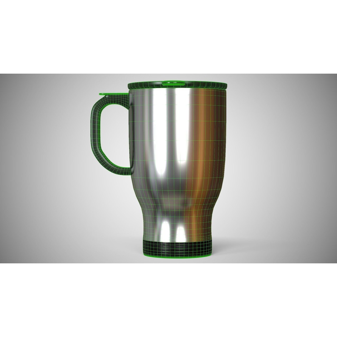 Travel Mug 3D Model – Low Poly PBR Kitchenware, FBX, OBJ - View 12