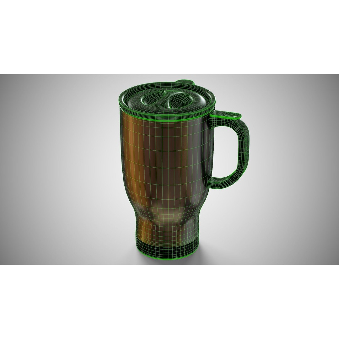 Travel Mug 3D Model – Low Poly PBR Kitchenware, FBX, OBJ - View 13