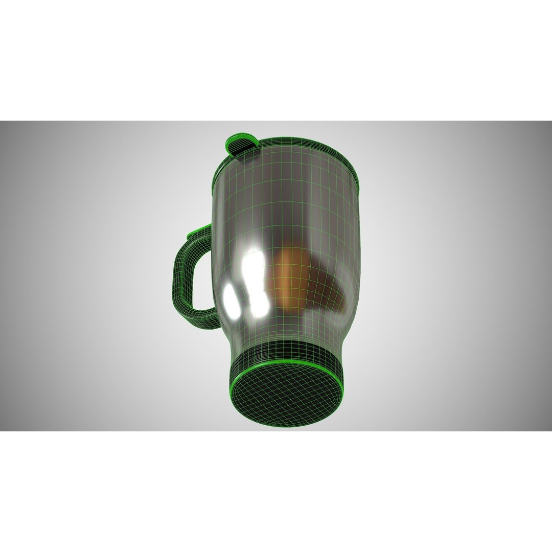 Travel Mug 3D Model – Low Poly PBR Kitchenware, FBX, OBJ - View 14