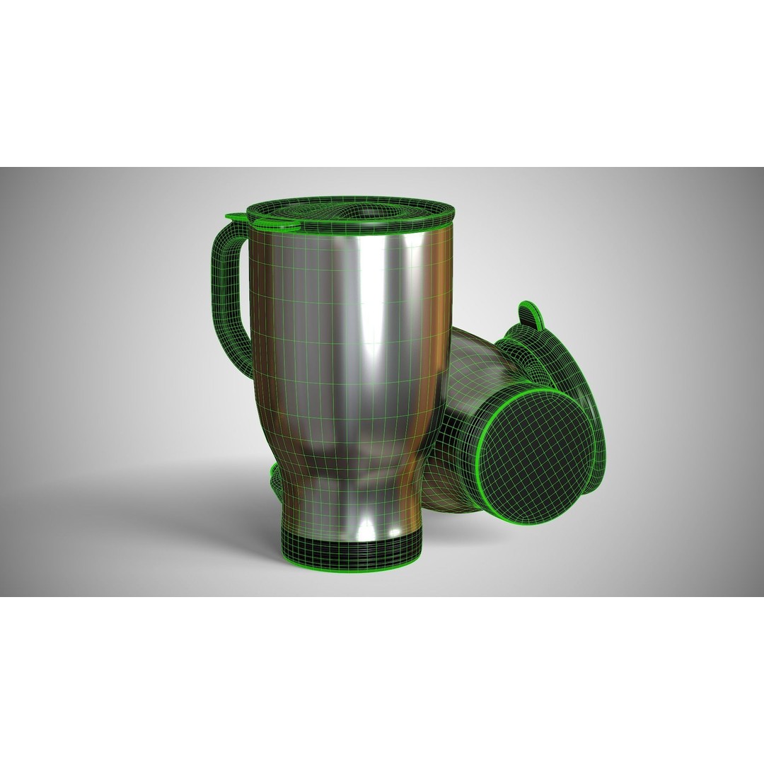 Travel Mug 3D Model – Low Poly PBR Kitchenware, FBX, OBJ - View 17