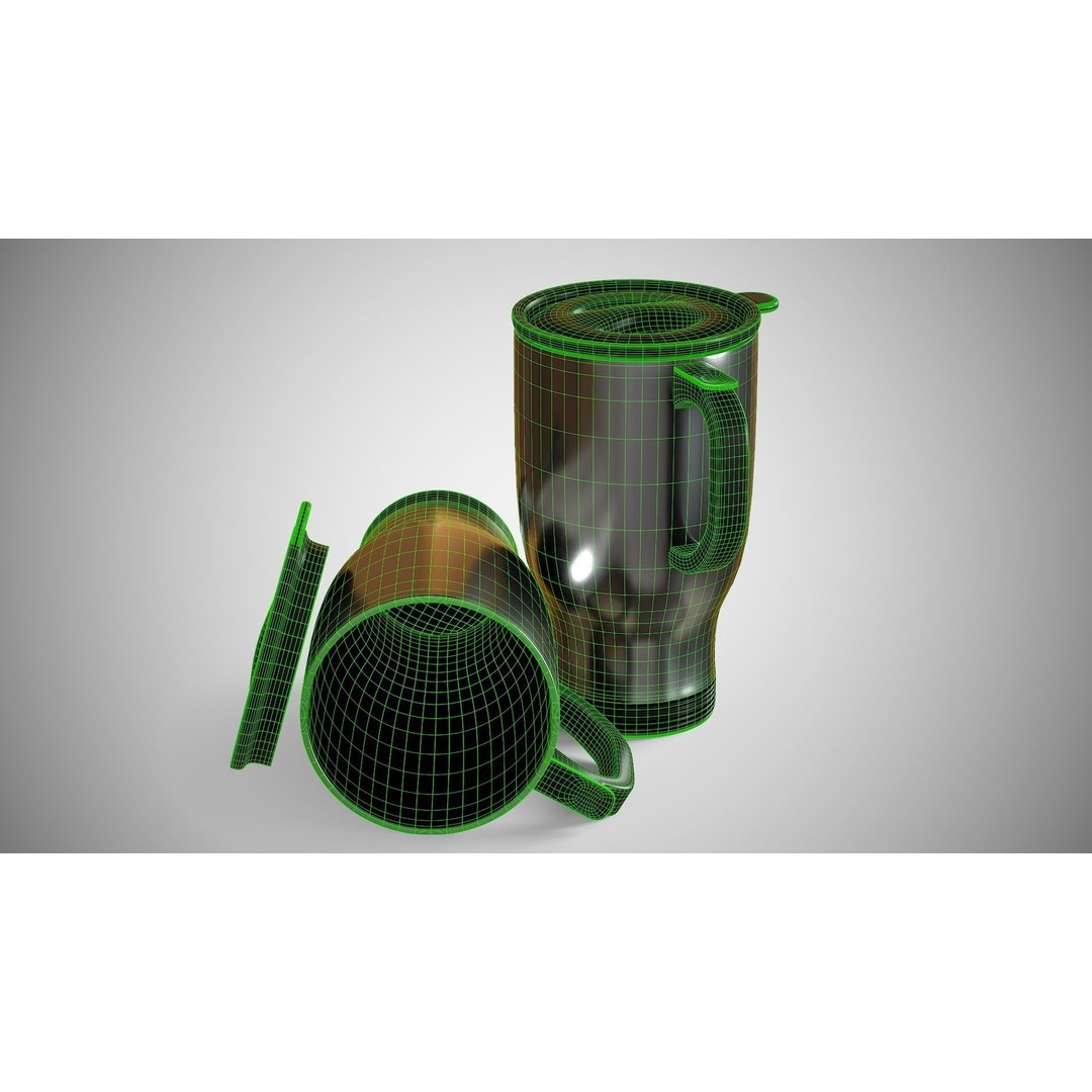 Travel Mug 3D Model – Low Poly PBR Kitchenware, FBX, OBJ - View 18