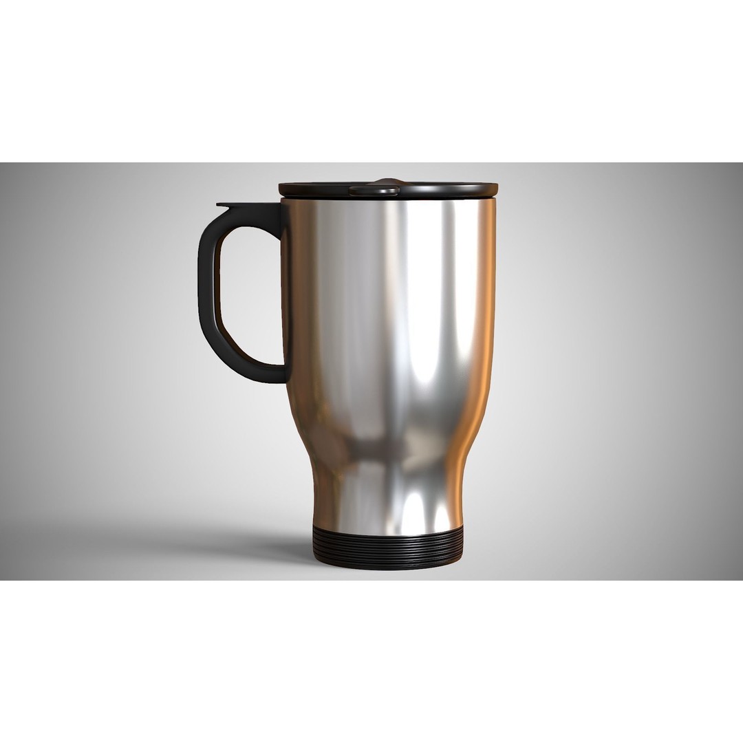 Travel Mug 3D Model – Low Poly PBR Kitchenware, FBX, OBJ - View 4
