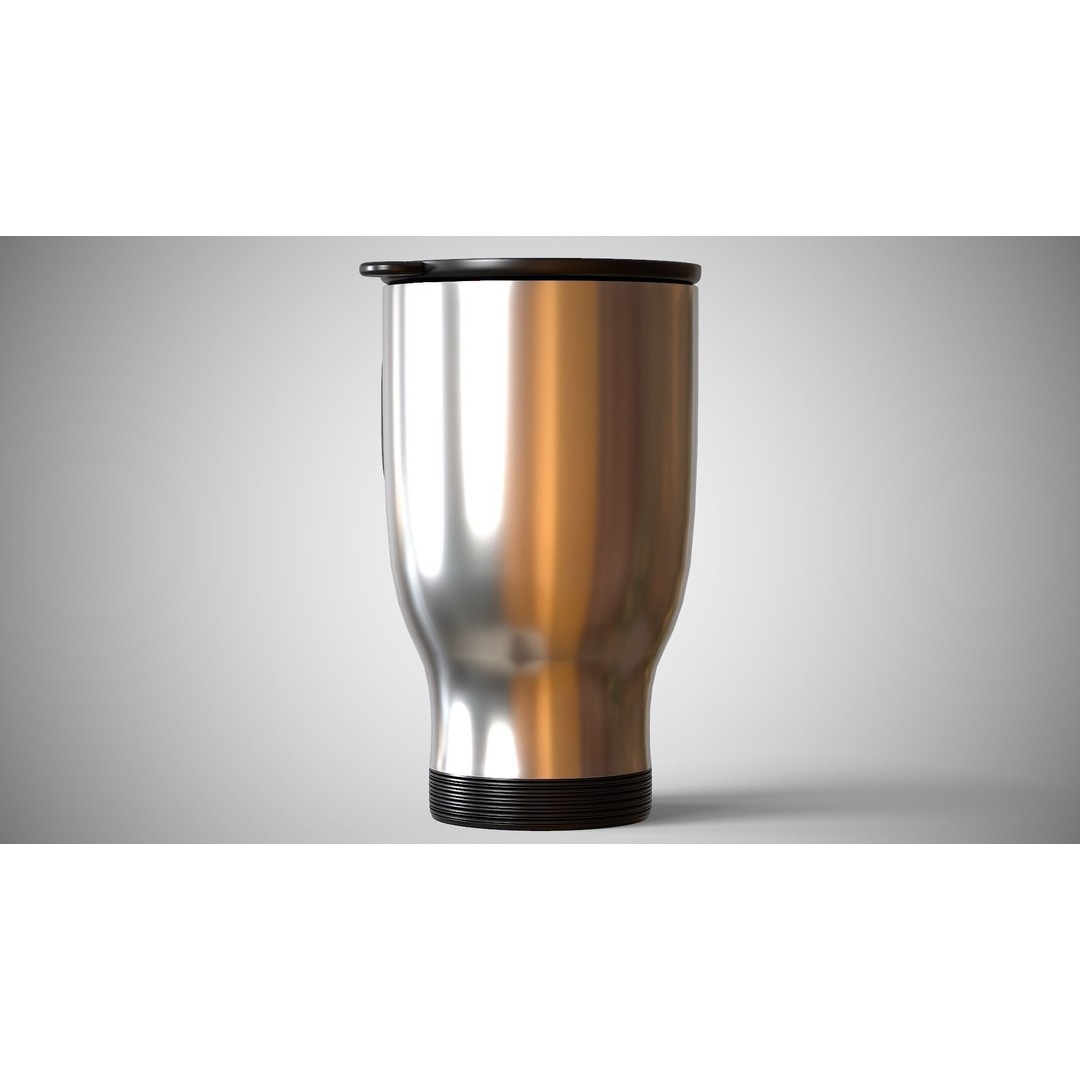 Travel Mug 3D Model – Low Poly PBR Kitchenware, FBX, OBJ - View 5