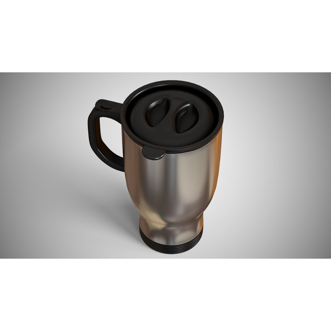 Travel Mug 3D Model – Low Poly PBR Kitchenware, FBX, OBJ - View 6