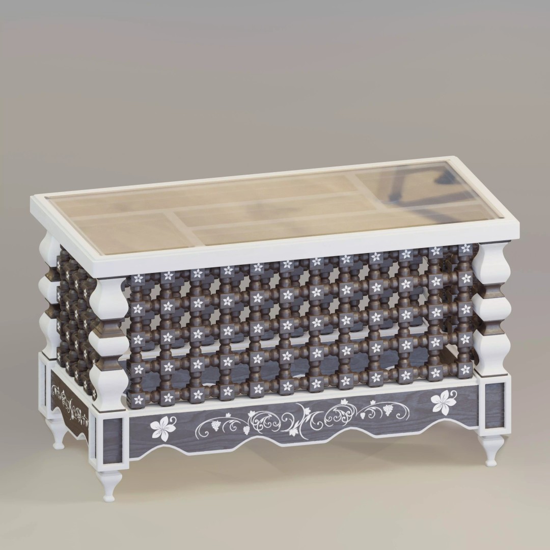 Moroccan Mashrabiya Table 3D Model – High Poly PBR Interior Asset, FBX - View 2