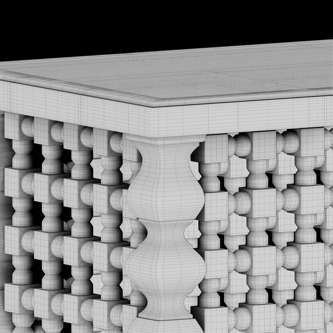 Moroccan Mashrabiya Table 3D Model – High Poly PBR Interior Asset, FBX - View 8