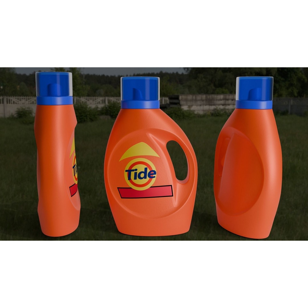 Tide Detergent Bottle 3D Model – Low Poly PBR Asset, Blender, FBX - View 10