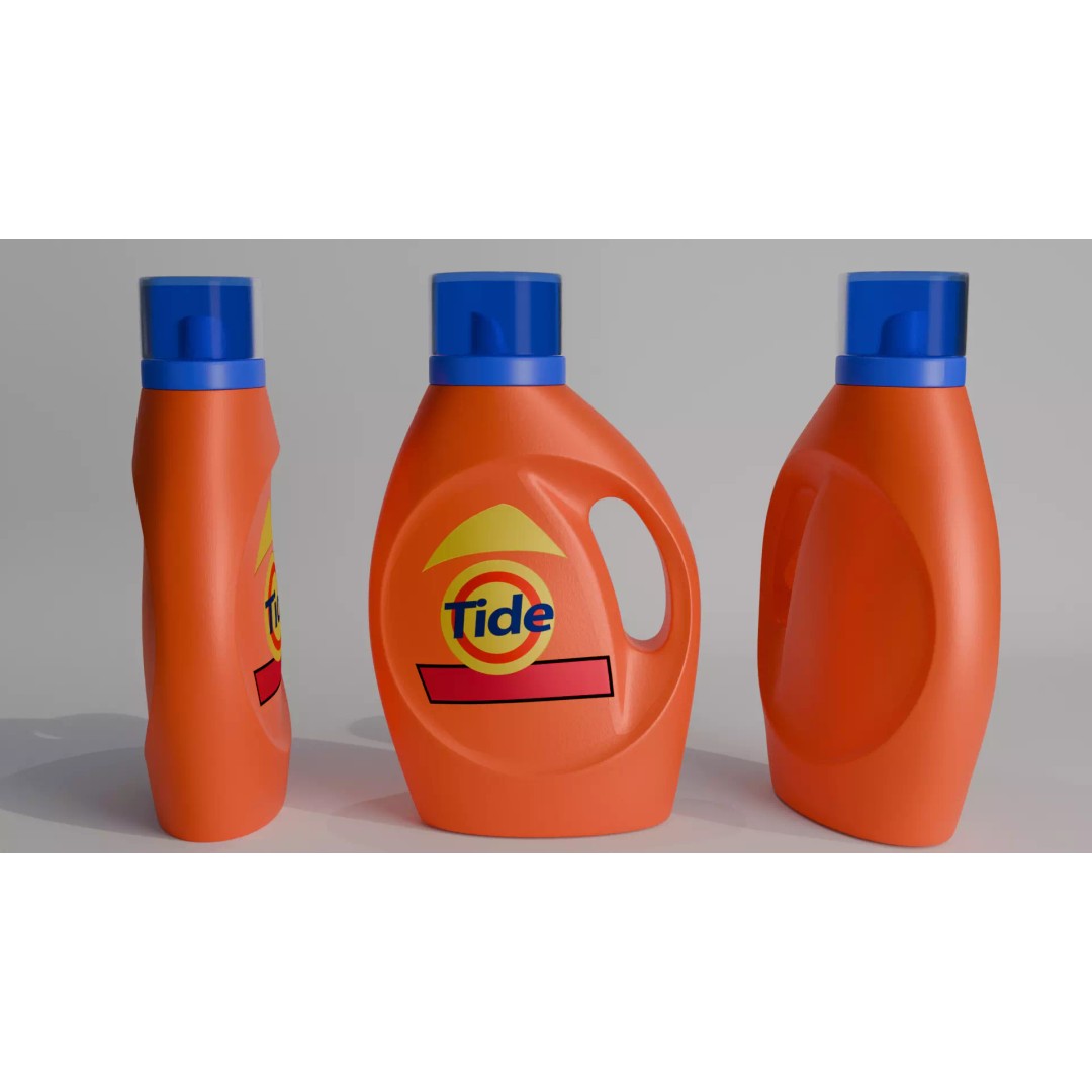 Tide Detergent Bottle 3D Model – Low Poly PBR Asset, Blender, FBX - View 2