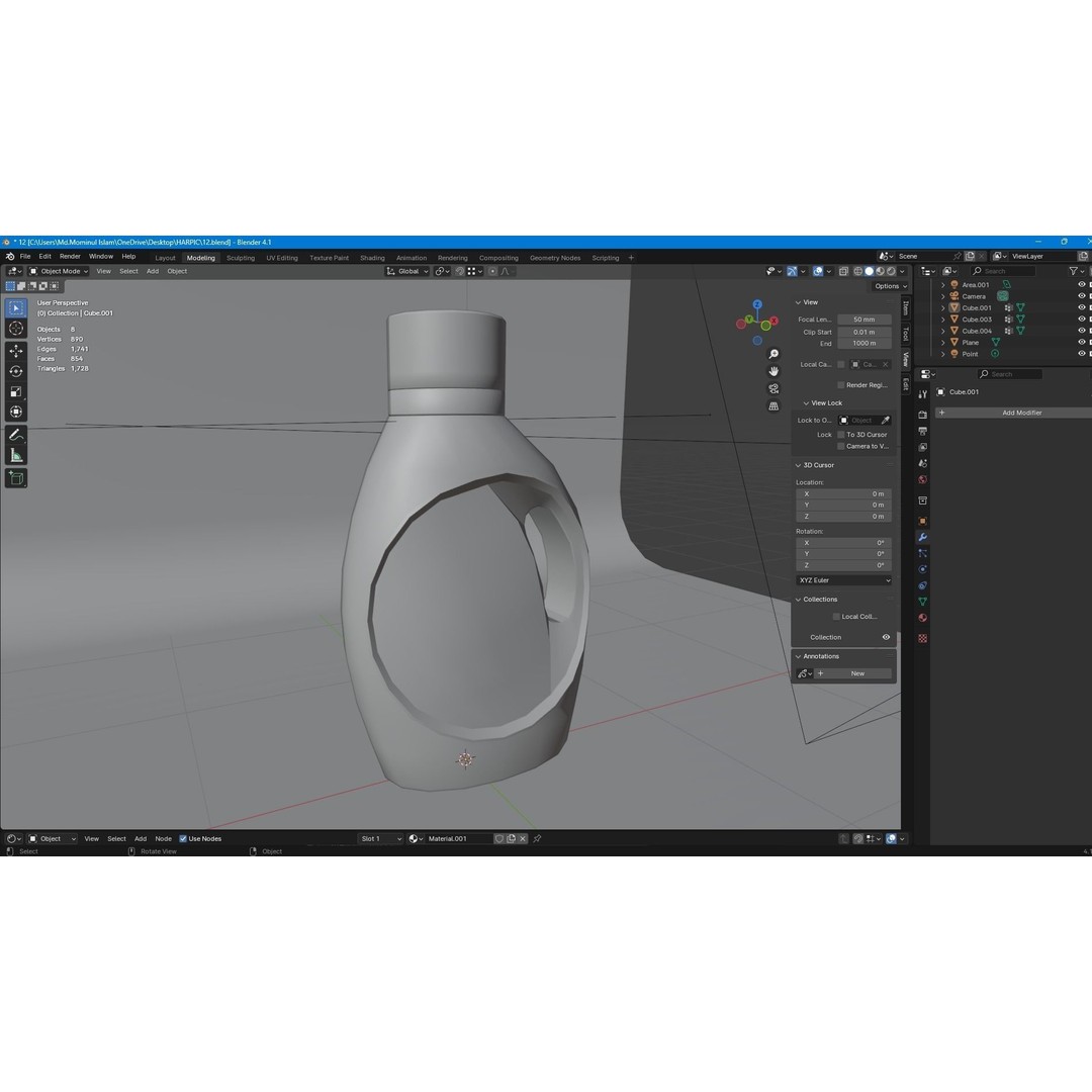 Tide Detergent Bottle 3D Model – Low Poly PBR Asset, Blender, FBX - View 29