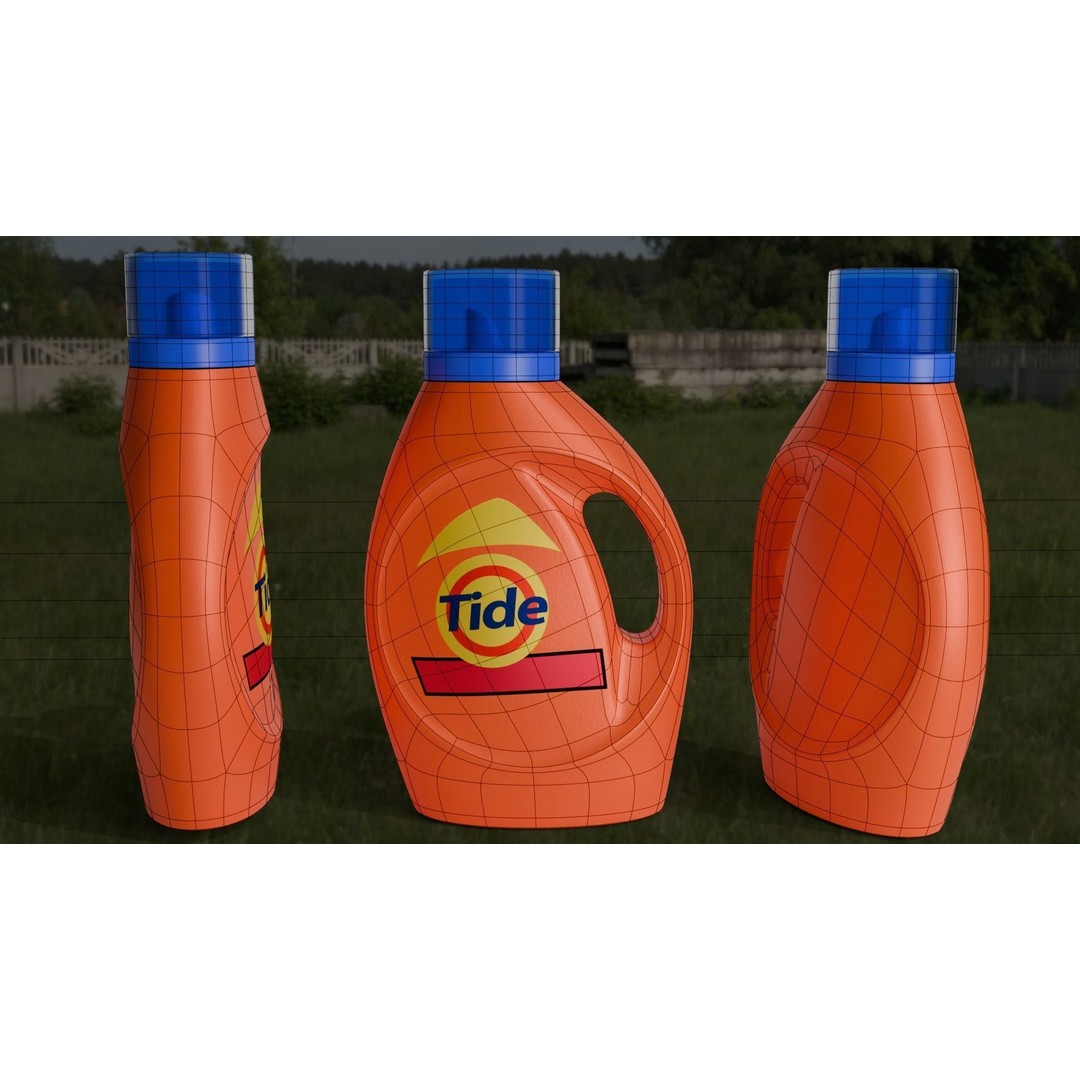 Tide Detergent Bottle 3D Model – Low Poly PBR Asset, Blender, FBX - View 3