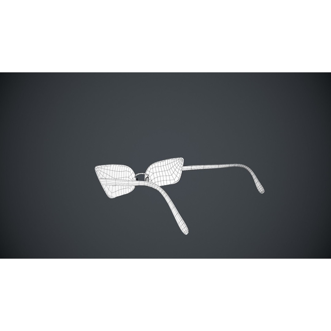 Stylized Black Glasses 3D Model – Low Poly PBR Asset, FBX, OBJ