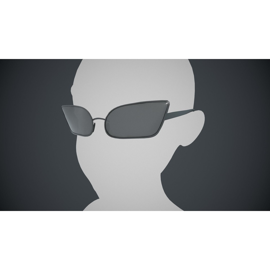 Stylized Black Glasses 3D Model – Low Poly PBR Asset, FBX, OBJ - View 10