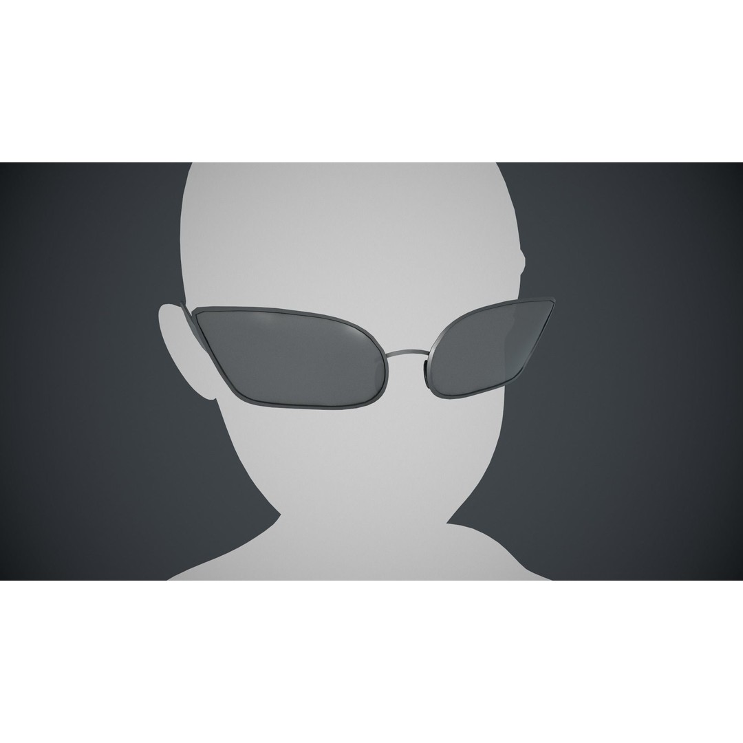 Stylized Black Glasses 3D Model – Low Poly PBR Asset, FBX, OBJ - View 11