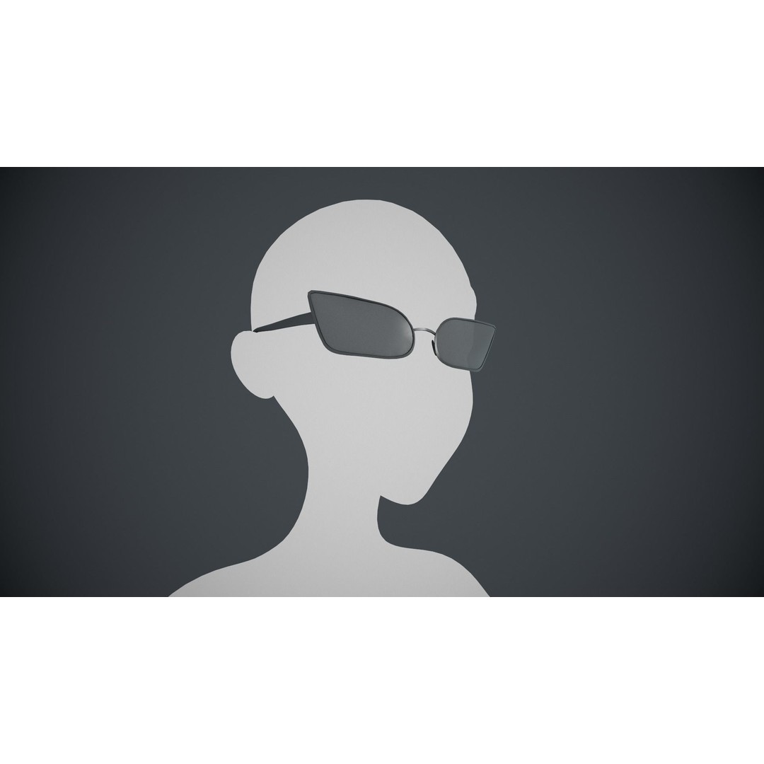 Stylized Black Glasses 3D Model – Low Poly PBR Asset, FBX, OBJ - View 12