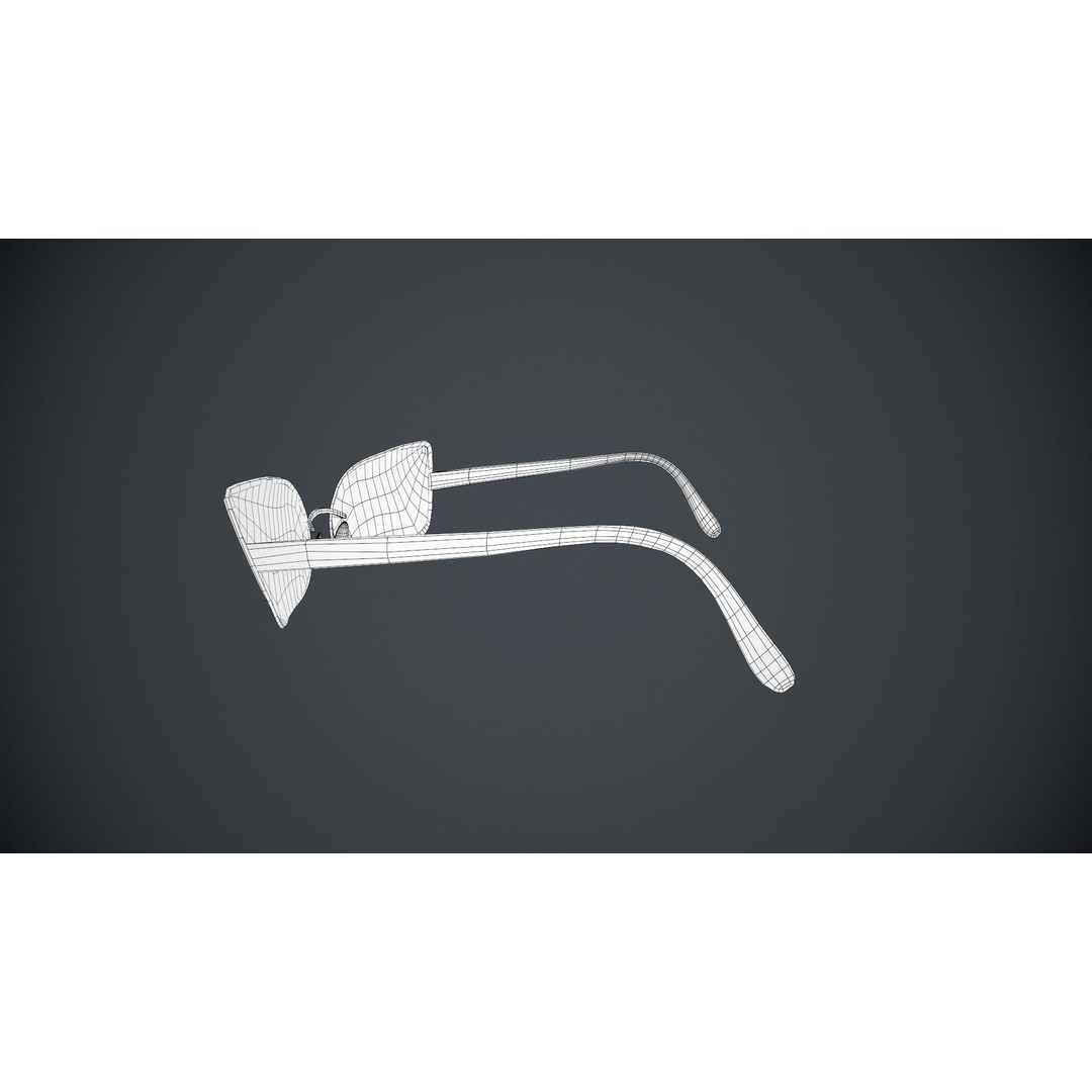 Stylized Black Glasses 3D Model – Low Poly PBR Asset, FBX, OBJ - View 13