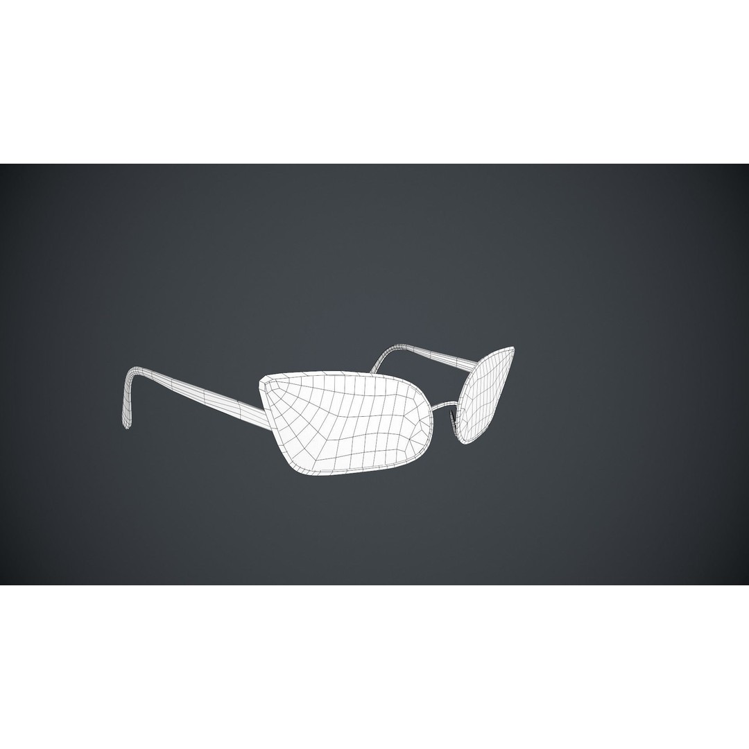 Stylized Black Glasses 3D Model – Low Poly PBR Asset, FBX, OBJ - View 14