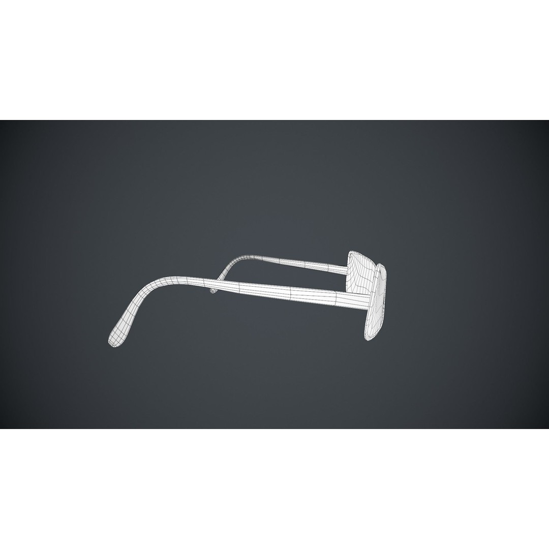 Stylized Black Glasses 3D Model – Low Poly PBR Asset, FBX, OBJ - View 15